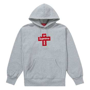 Cross Box Logo Hooded Sweatshirt Heather Grey image