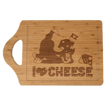 Tom & Jerry I Love Cheese Laser Engraved Cutting Board image