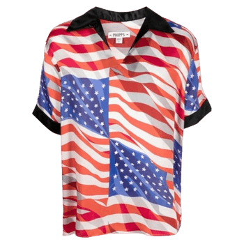American Flag-Print Polo Shirt image