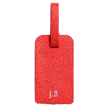 James Bond Personalised Red Leather Luggage Tag image