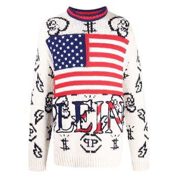 USA Flag-print Crew Neck Jumper image