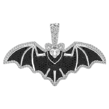 Fruit Bat Black & White Diamond Pendant